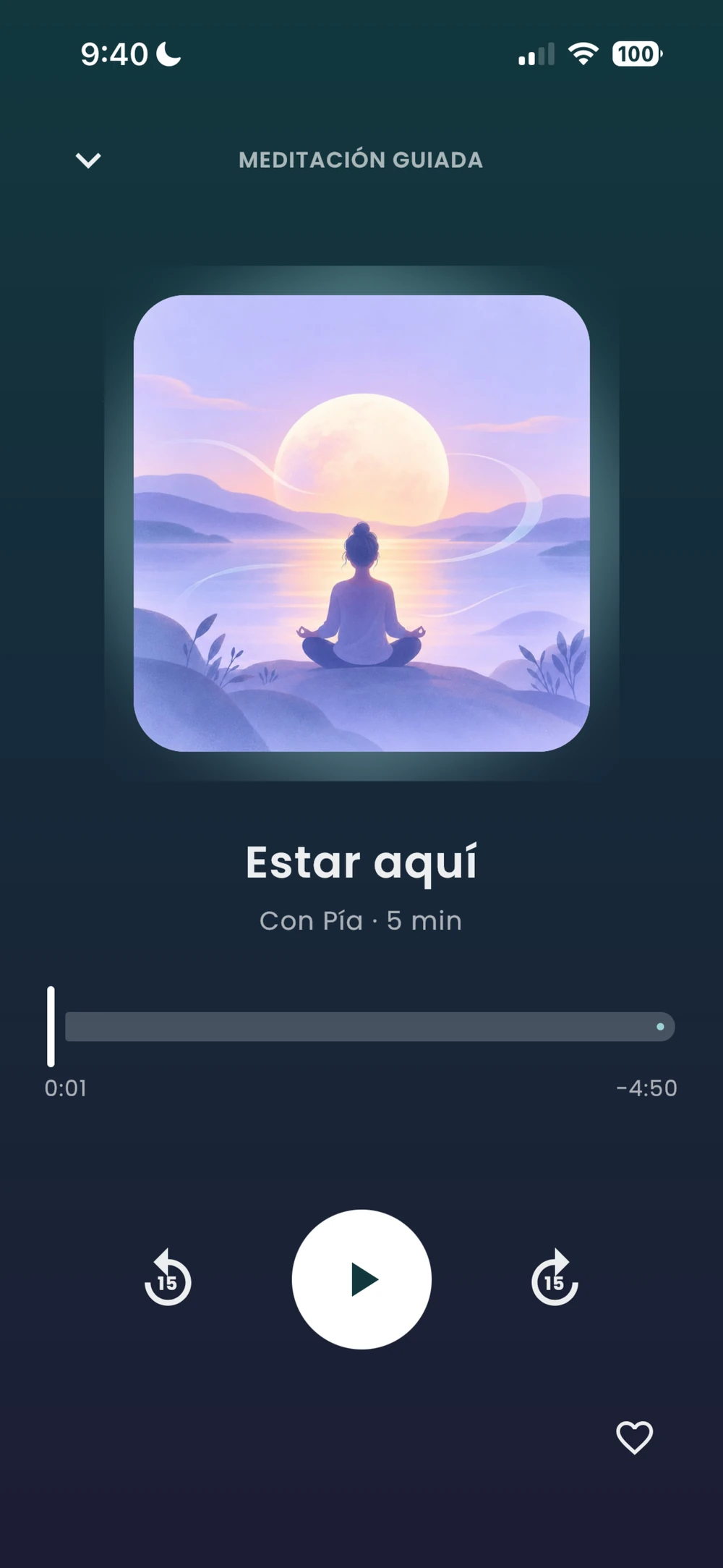 Reproductor de la meditación guiada «Estar aquí»